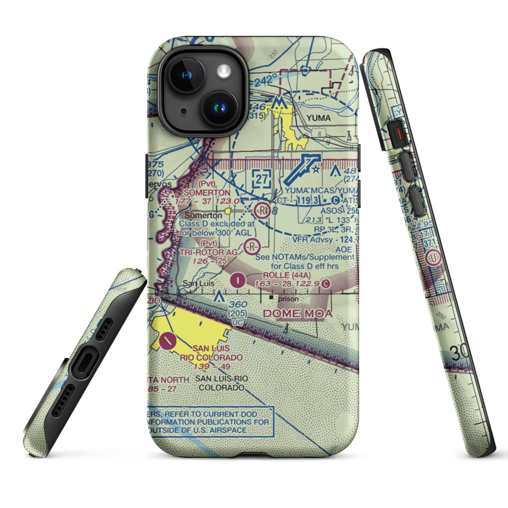 Tri-Rotor Ag Services Airport (AZ25) VFR Sectional  Tough iPhone Case iPhone 15 Plus model shown