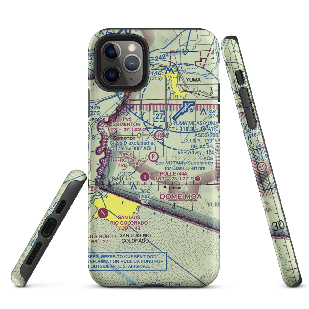 Tri-Rotor Ag Services Airport (AZ25) VFR Sectional  Tough iPhone Case iPhone 11 Pro Max model shown