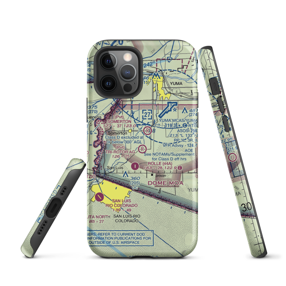 Tri-Rotor Ag Services Airport (AZ25) VFR Sectional  Tough iPhone Case iPhone 12 Pro model shown