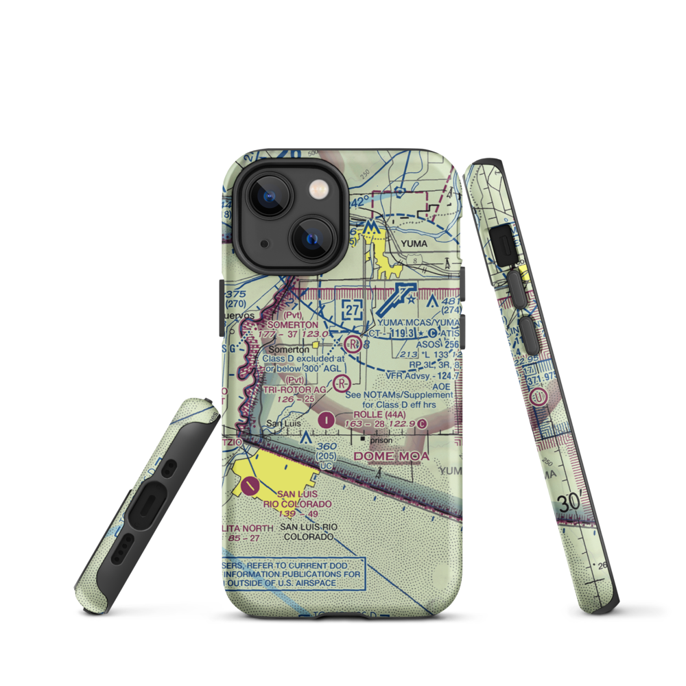 Tri-Rotor Ag Services Airport (AZ25) VFR Sectional  Tough iPhone Case iPhone 13 mini model shown