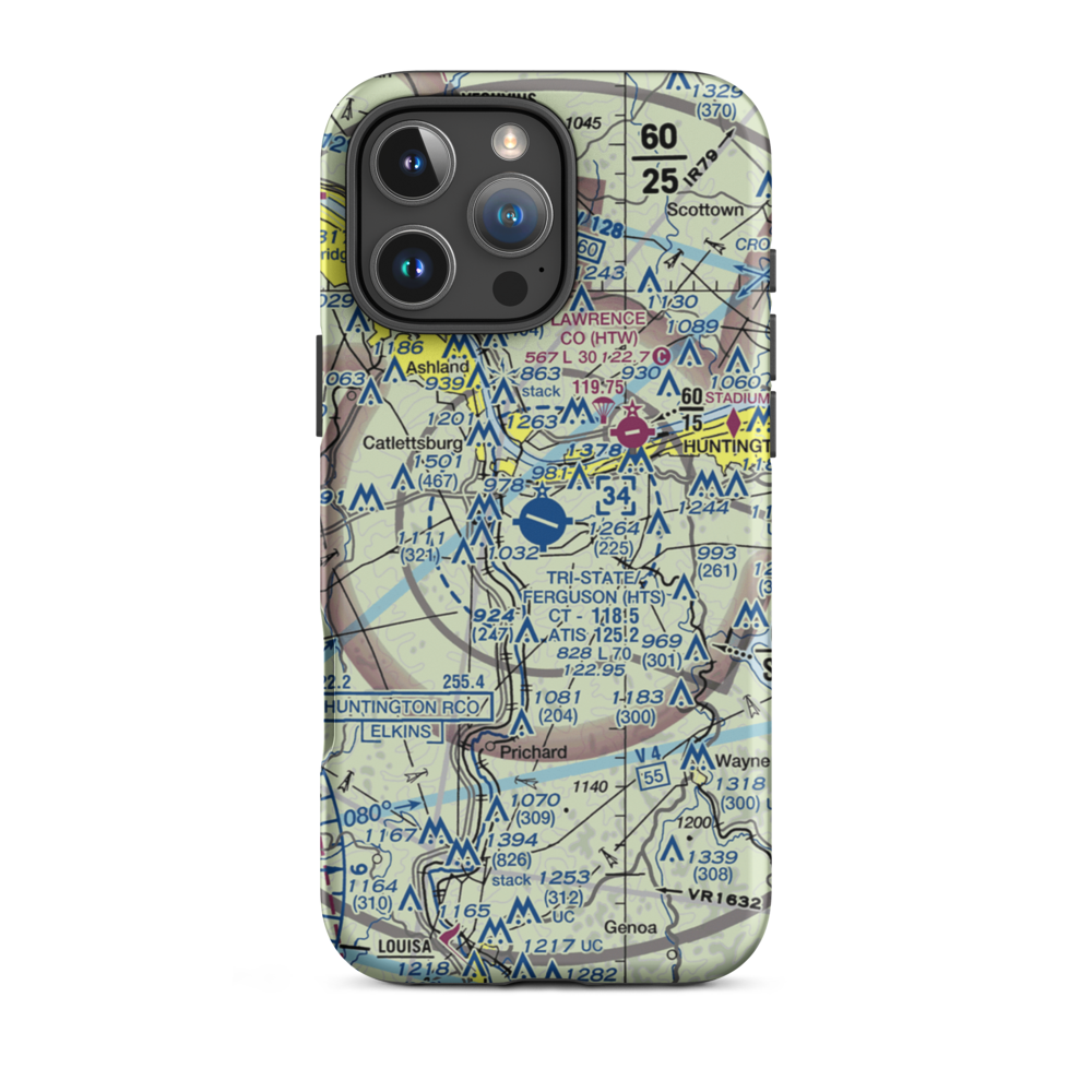 Tri-State/Milton J. Ferguson Field (HTS) VFR Sectional  Tough iPhone Case iPhone 16 Pro Max model shown