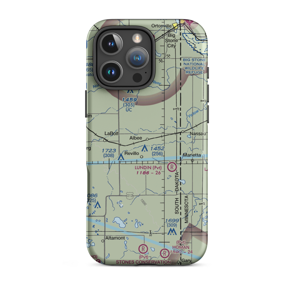 Tribitt Airport (1SD8) VFR Sectional  Tough iPhone Case iPhone 16 Pro Max model shown