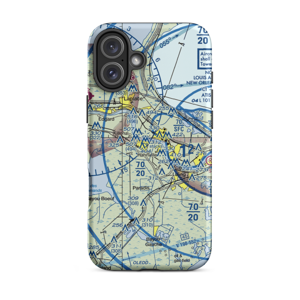 Triche Field (1LA1) VFR Sectional  Tough iPhone Case iPhone 16 Plus model shown
