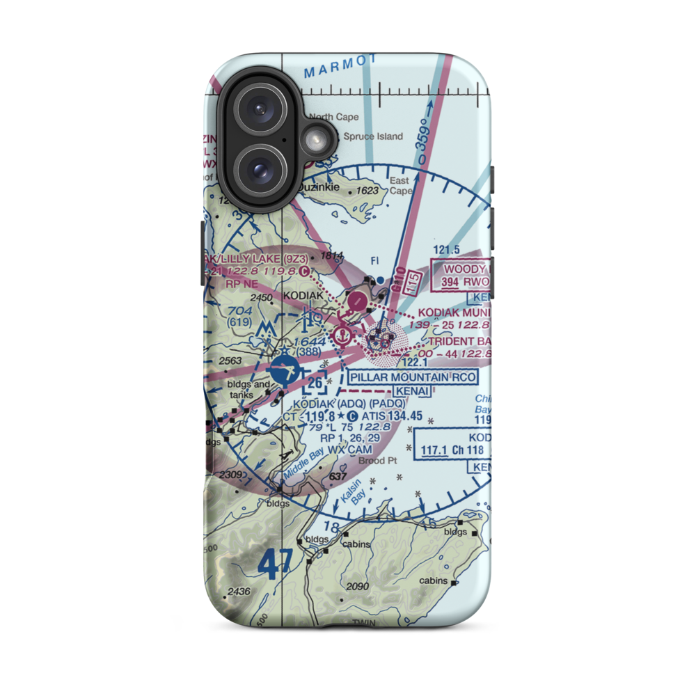 Trident Basin Seaplane Base (T44) VFR Sectional  Tough iPhone Case iPhone 16 Plus model shown