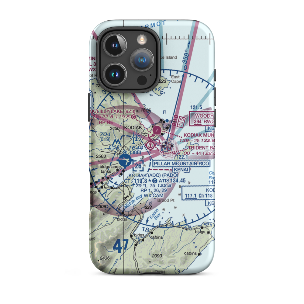 Trident Basin Seaplane Base (T44) VFR Sectional  Tough iPhone Case iPhone 16 Pro Max model shown