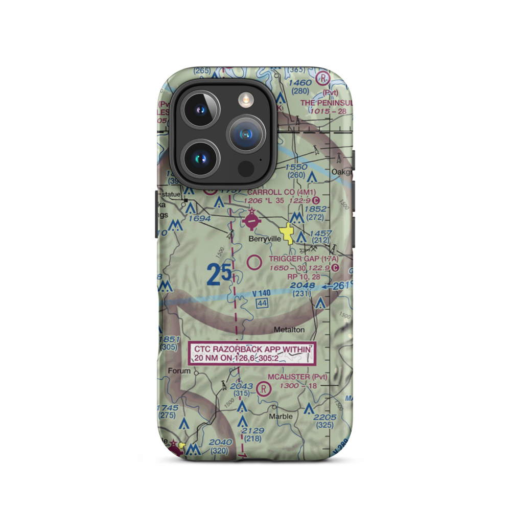 Trigger Gap Airport (17A) VFR Sectional  Tough iPhone Case iPhone 16 Pro model shown