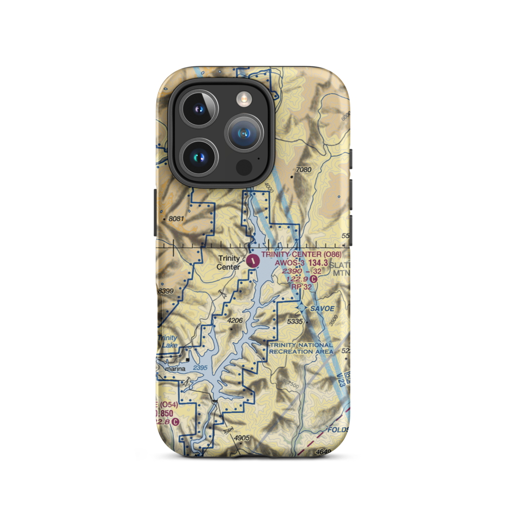 Trinity Center Airport (O86) VFR Sectional  Tough iPhone Case iPhone 16 Pro model shown