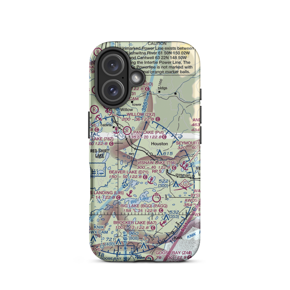Trio Estates Airport (AA30) VFR Sectional  Tough iPhone Case iPhone 16 model shown
