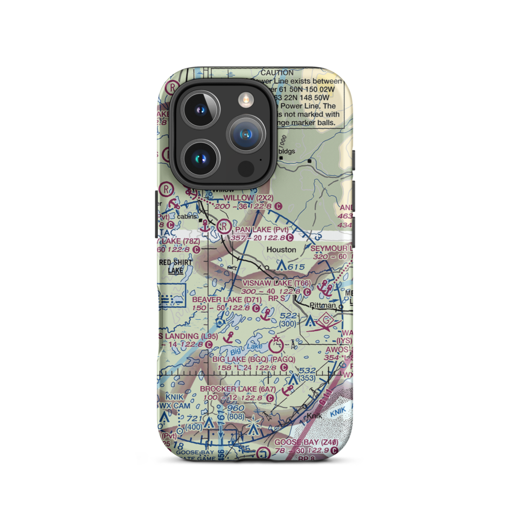 Trio Estates Airport (AA30) VFR Sectional  Tough iPhone Case iPhone 16 Pro model shown