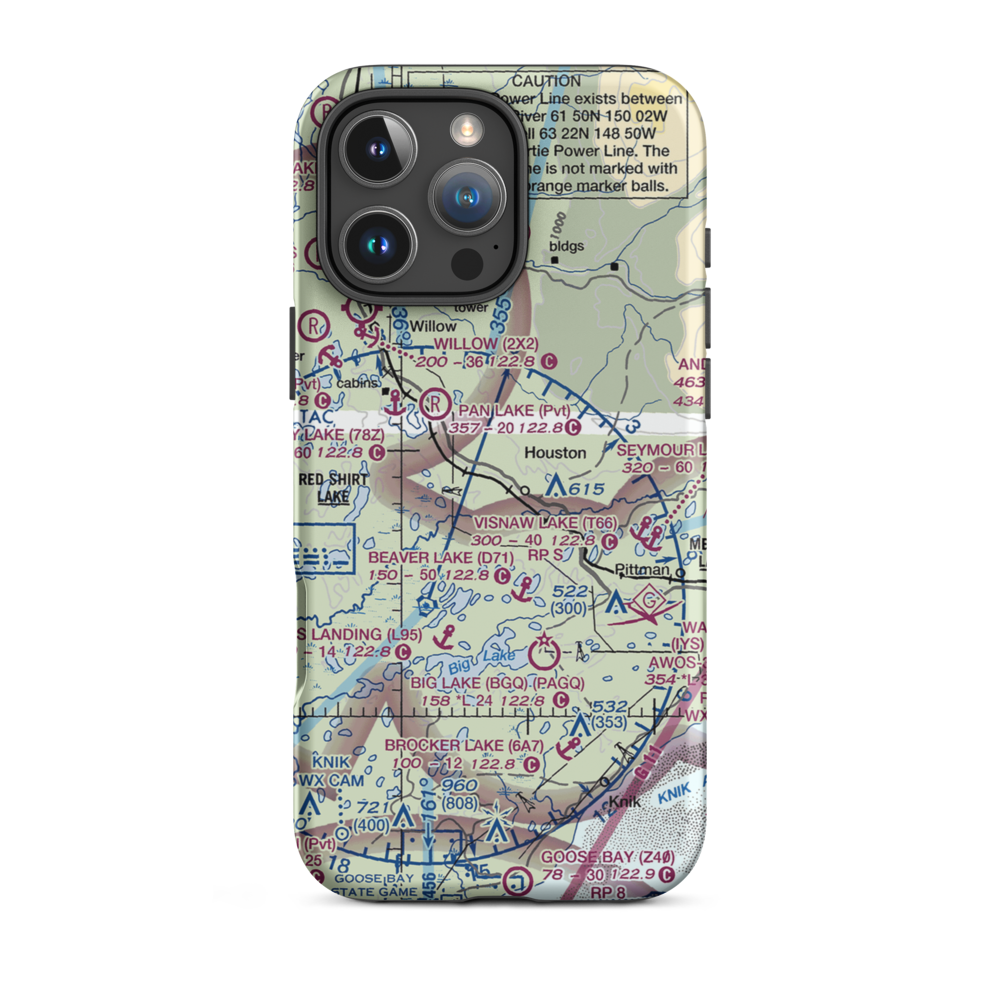 Trio Estates Airport (AA30) VFR Sectional  Tough iPhone Case iPhone 16 Pro Max model shown