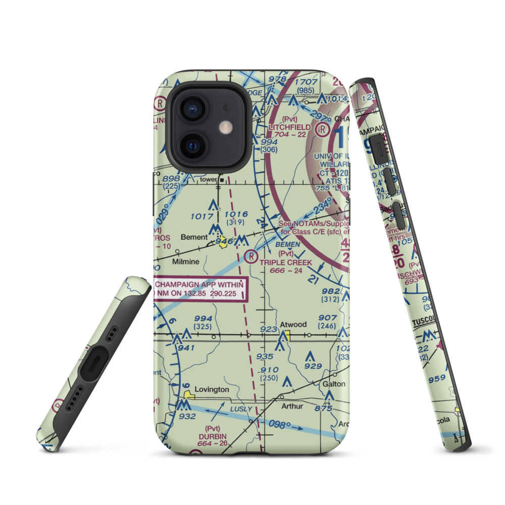 Triple Creek Airport (1IS2) VFR Sectional  Tough iPhone Case iPhone 12 model shown