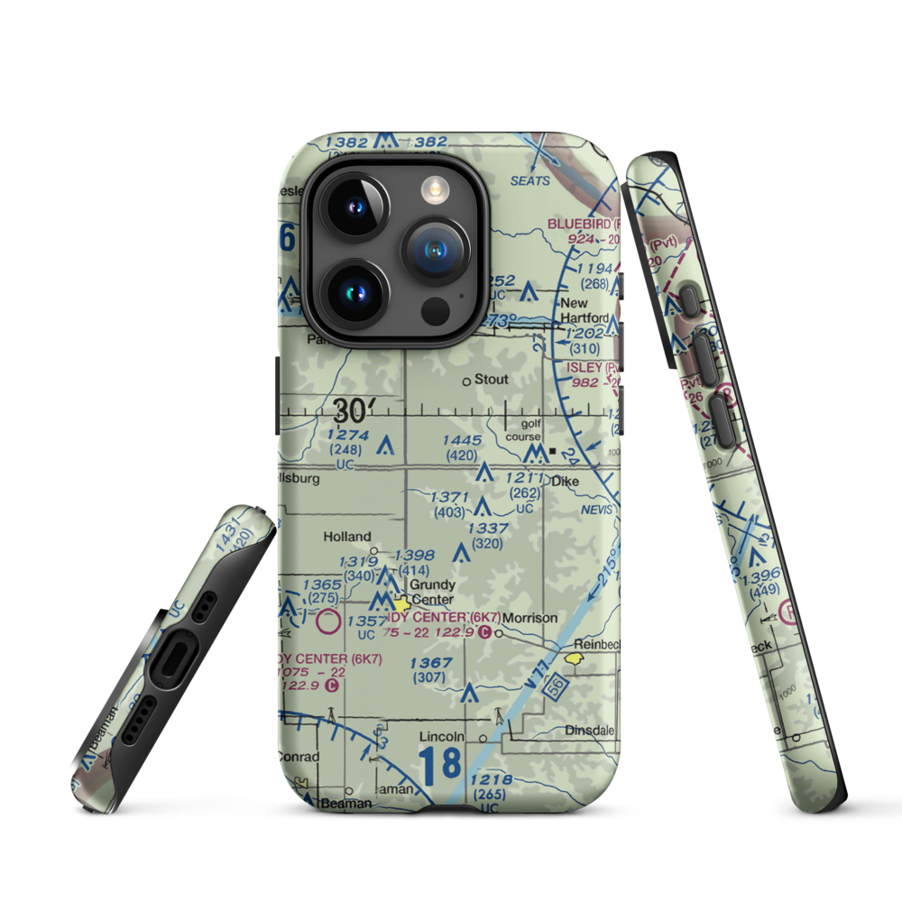 Triple J Airport (4IA9) VFR Sectional  Tough iPhone Case iPhone 15 Pro model shown