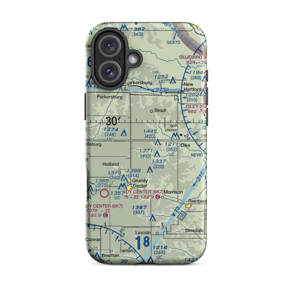 Triple J Airport (4IA9) VFR Sectional  Tough iPhone Case iPhone 16 Plus model shown