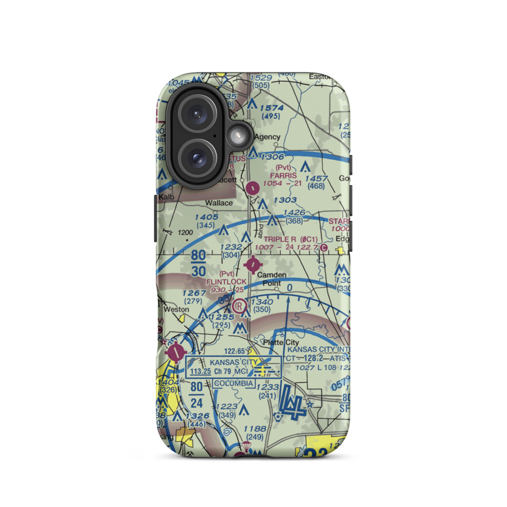 Triple R Airport (0C1) VFR Sectional  Tough iPhone Case iPhone 16 model shown