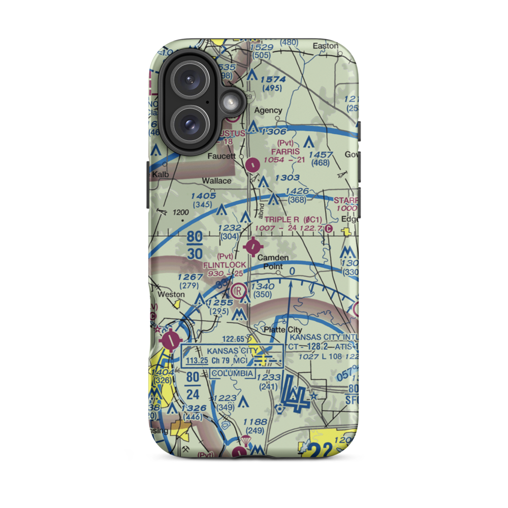 Triple R Airport (0C1) VFR Sectional  Tough iPhone Case iPhone 16 Plus model shown