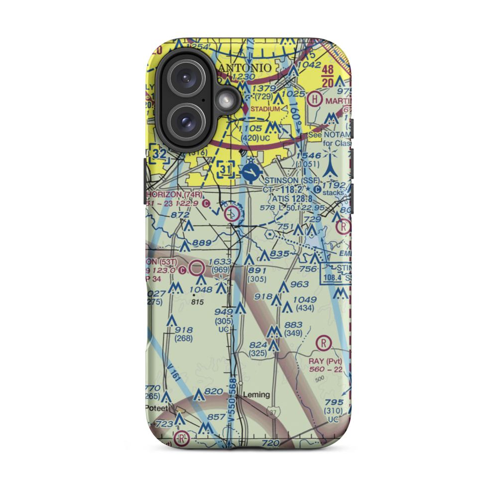 Triple R Airport (75XS) VFR Sectional  Tough iPhone Case iPhone 16 Plus model shown