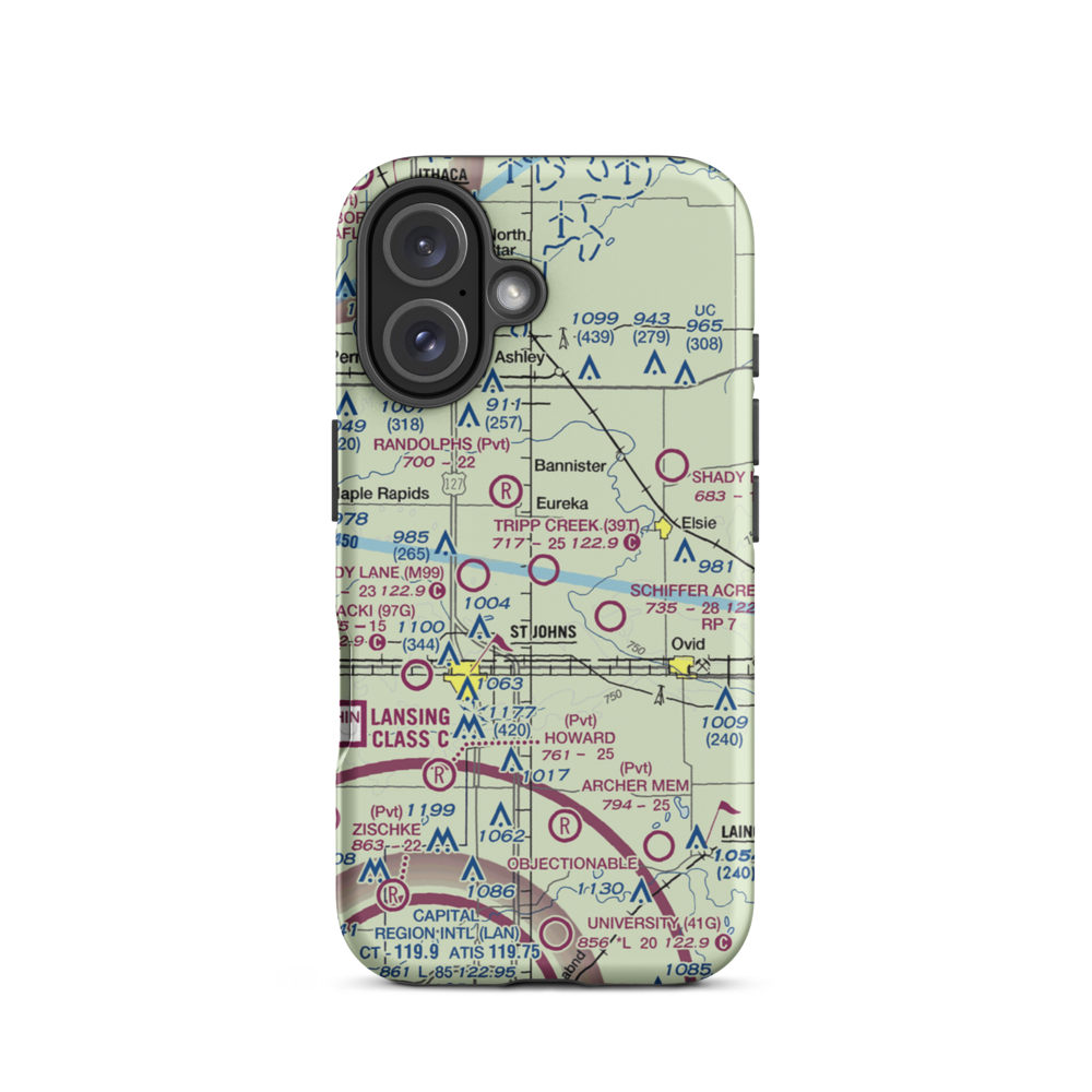 Tripp Creek Airport (39T) VFR Sectional  Tough iPhone Case iPhone 16 model shown