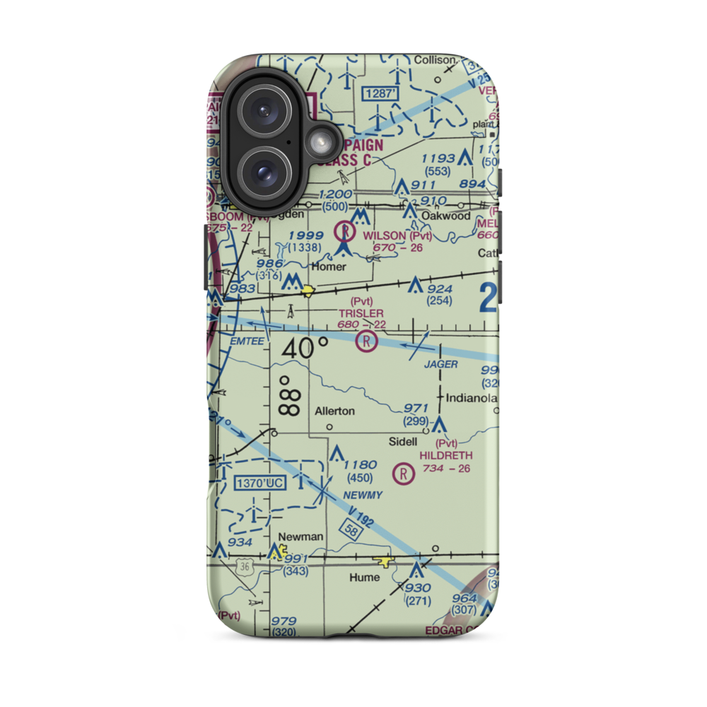 Trisler Airport (6IS8) VFR Sectional  Tough iPhone Case iPhone 16 Plus model shown