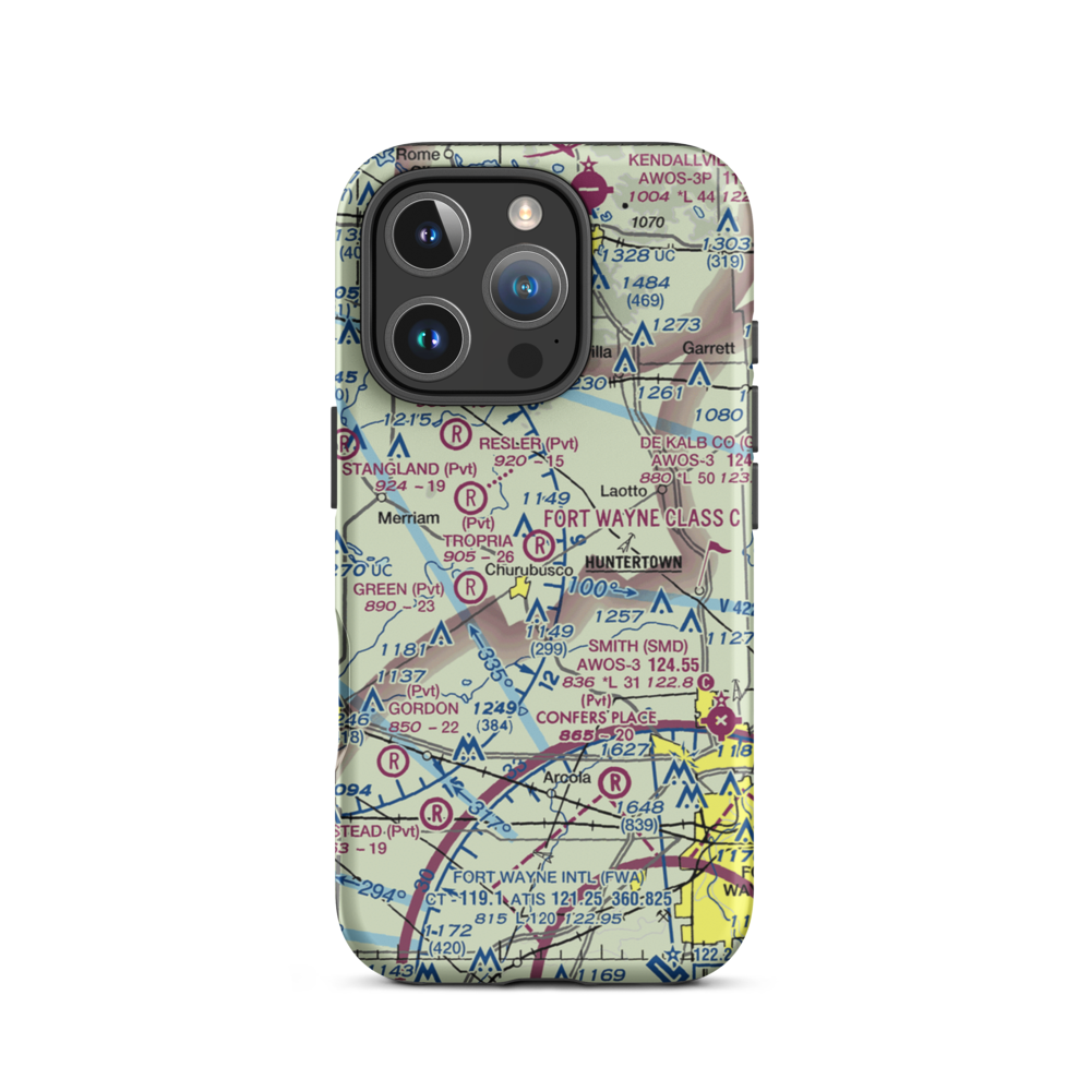 Tropria Airport (IN62) VFR Sectional  Tough iPhone Case iPhone 16 Pro model shown