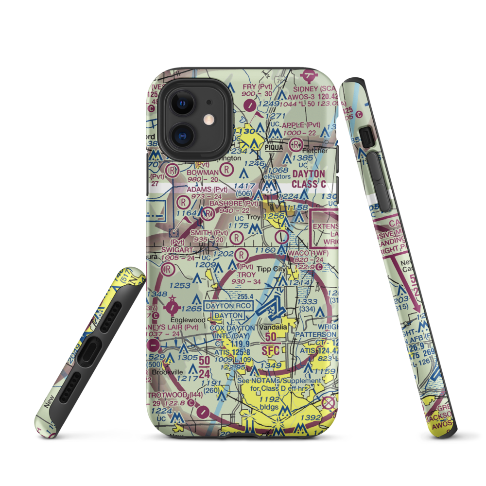 Troy Skypark Airport (37I) VFR Sectional  Tough iPhone Case iPhone 11 model shown