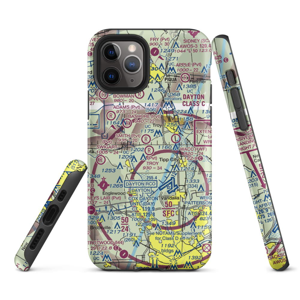 Troy Skypark Airport (37I) VFR Sectional  Tough iPhone Case iPhone 11 Pro model shown