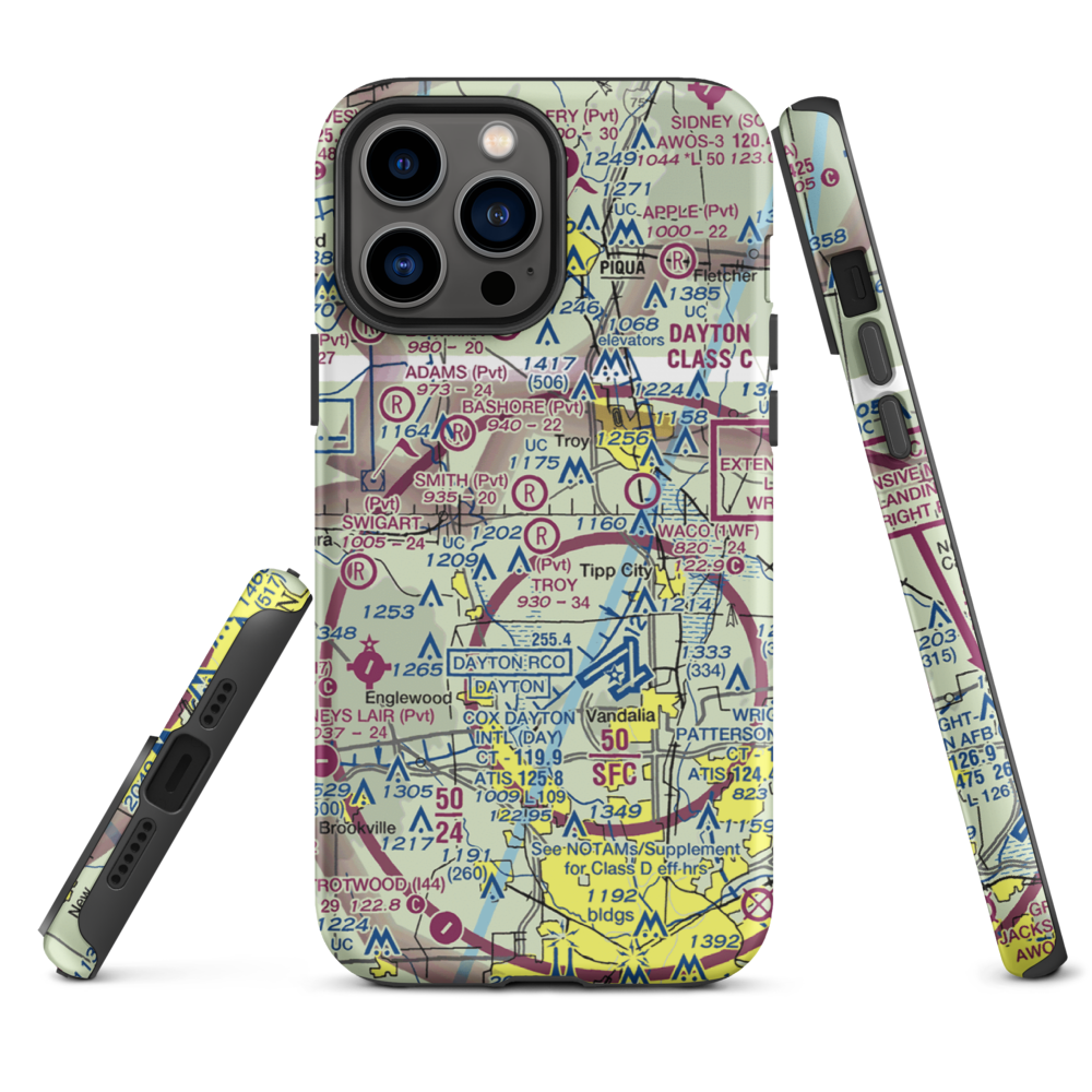 Troy Skypark Airport (37I) VFR Sectional  Tough iPhone Case iPhone 13 Pro Max model shown