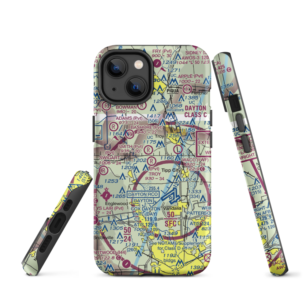 Troy Skypark Airport (37I) VFR Sectional  Tough iPhone Case iPhone 14 model shown