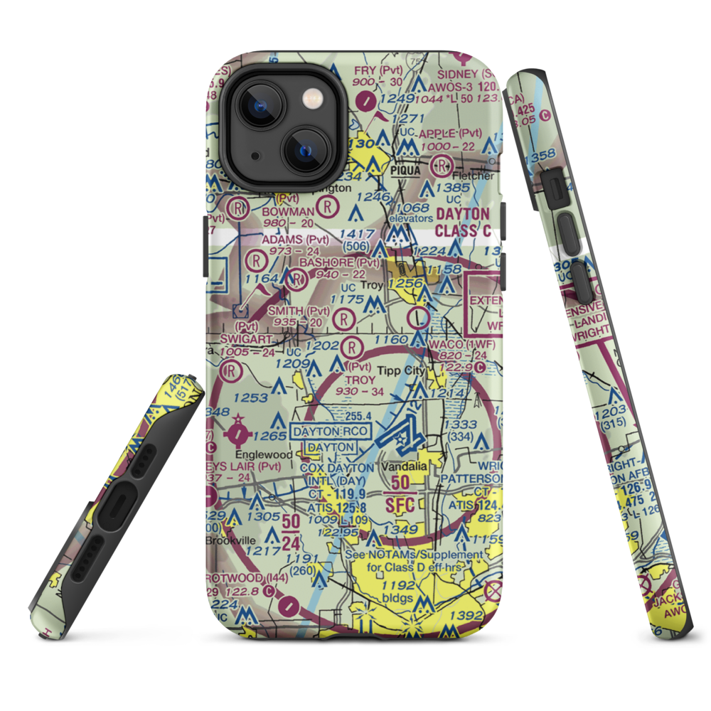 Troy Skypark Airport (37I) VFR Sectional  Tough iPhone Case iPhone 14 Plus model shown