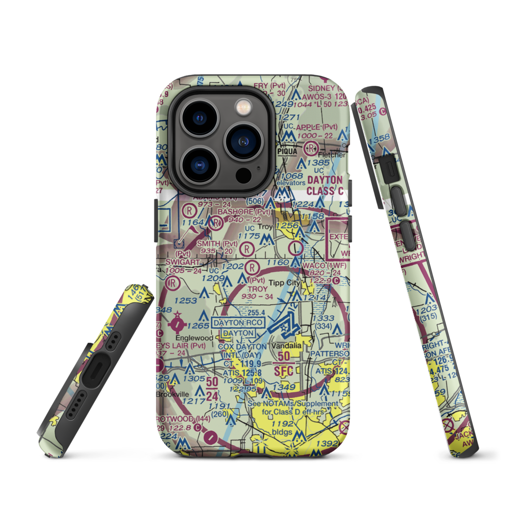 Troy Skypark Airport (37I) VFR Sectional  Tough iPhone Case iPhone 14 Pro model shown