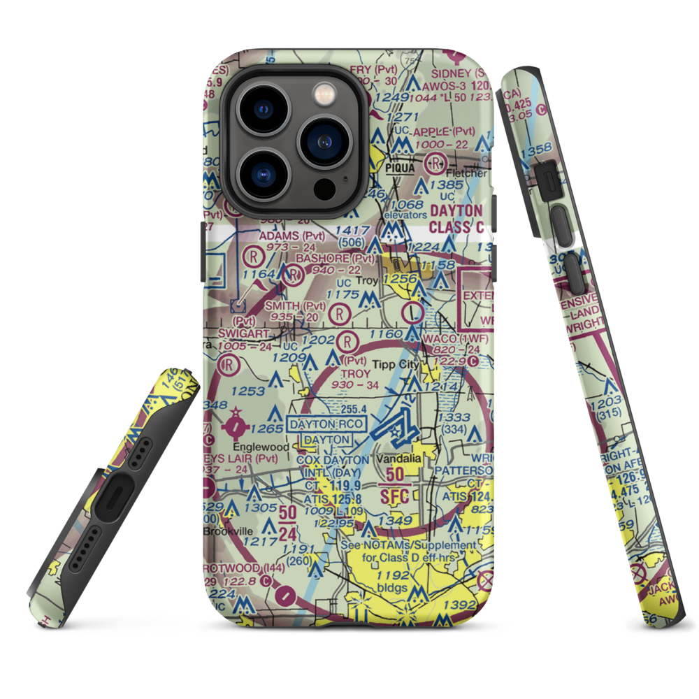 Troy Skypark Airport (37I) VFR Sectional  Tough iPhone Case iPhone 14 Pro Max model shown