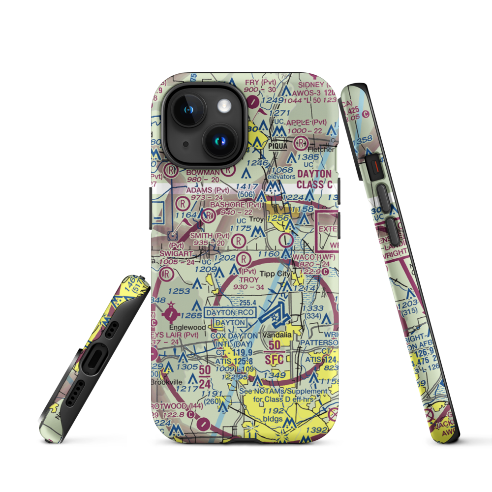 Troy Skypark Airport (37I) VFR Sectional  Tough iPhone Case iPhone 15 model shown