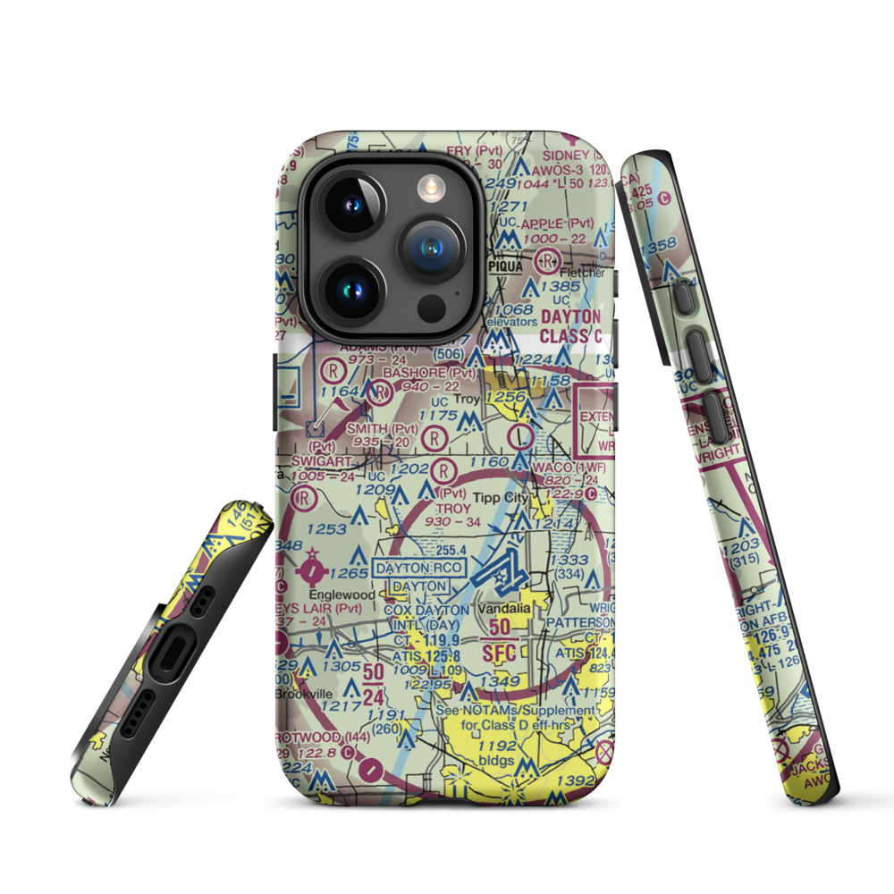 Troy Skypark Airport (37I) VFR Sectional  Tough iPhone Case iPhone 15 Pro model shown