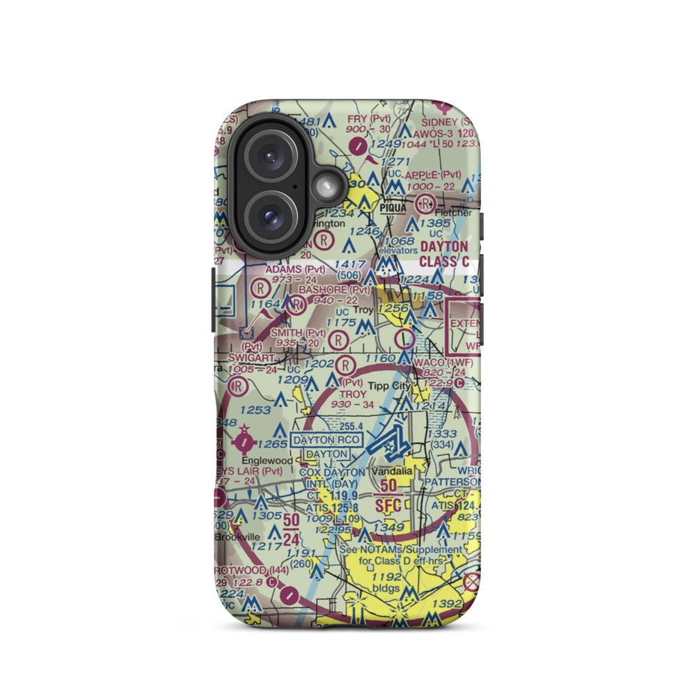 Troy Skypark Airport (37I) VFR Sectional  Tough iPhone Case iPhone 16 model shown