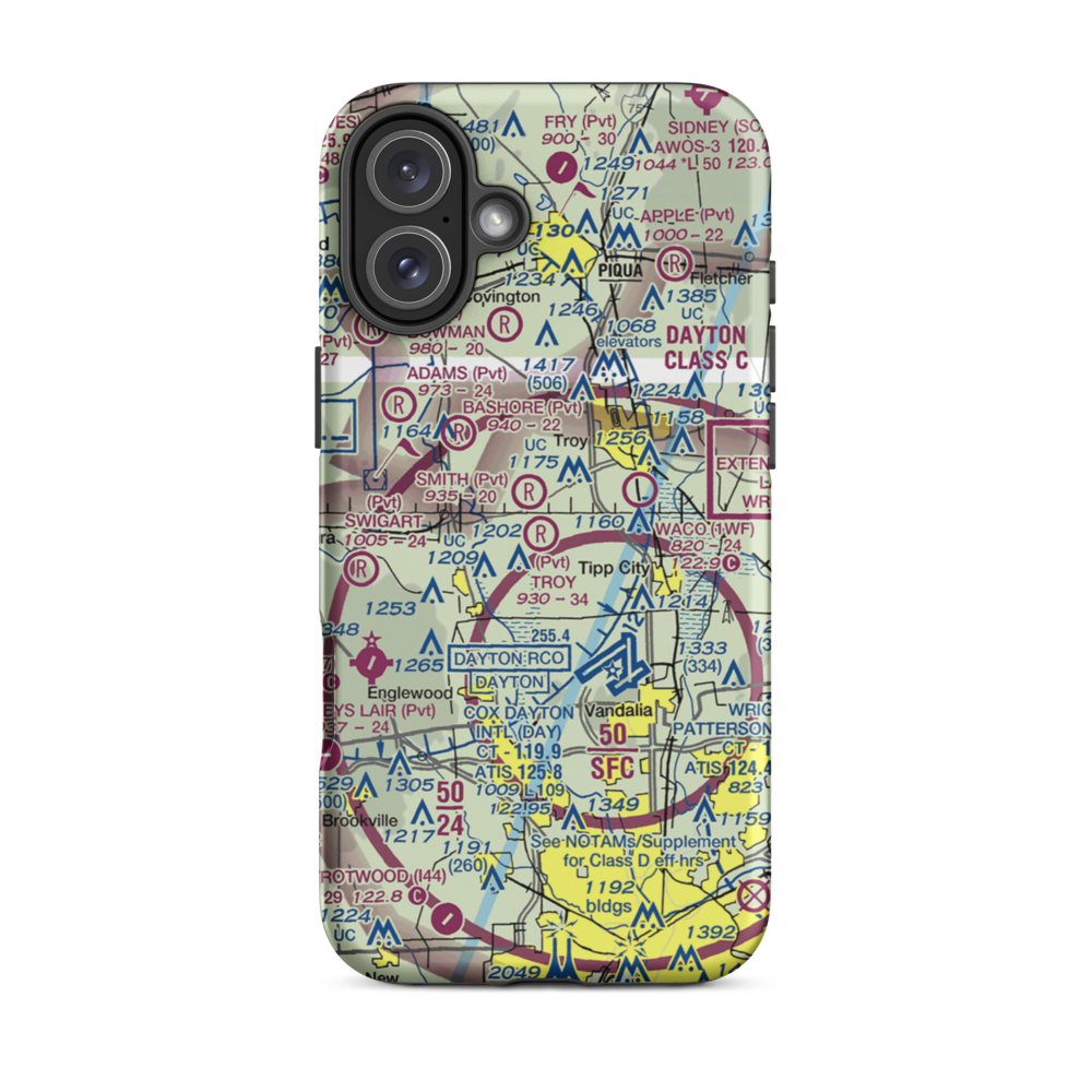 Troy Skypark Airport (37I) VFR Sectional  Tough iPhone Case iPhone 16 Plus model shown