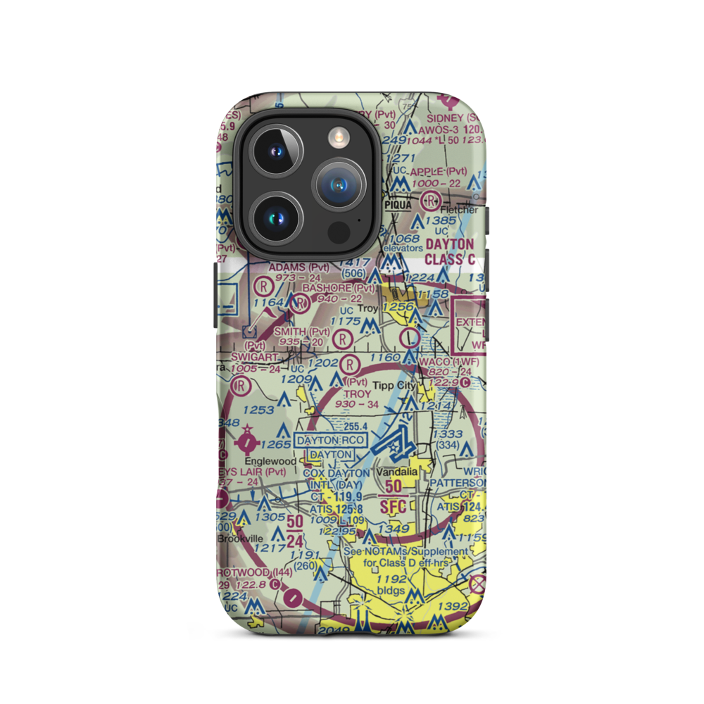 Troy Skypark Airport (37I) VFR Sectional  Tough iPhone Case iPhone 16 Pro model shown