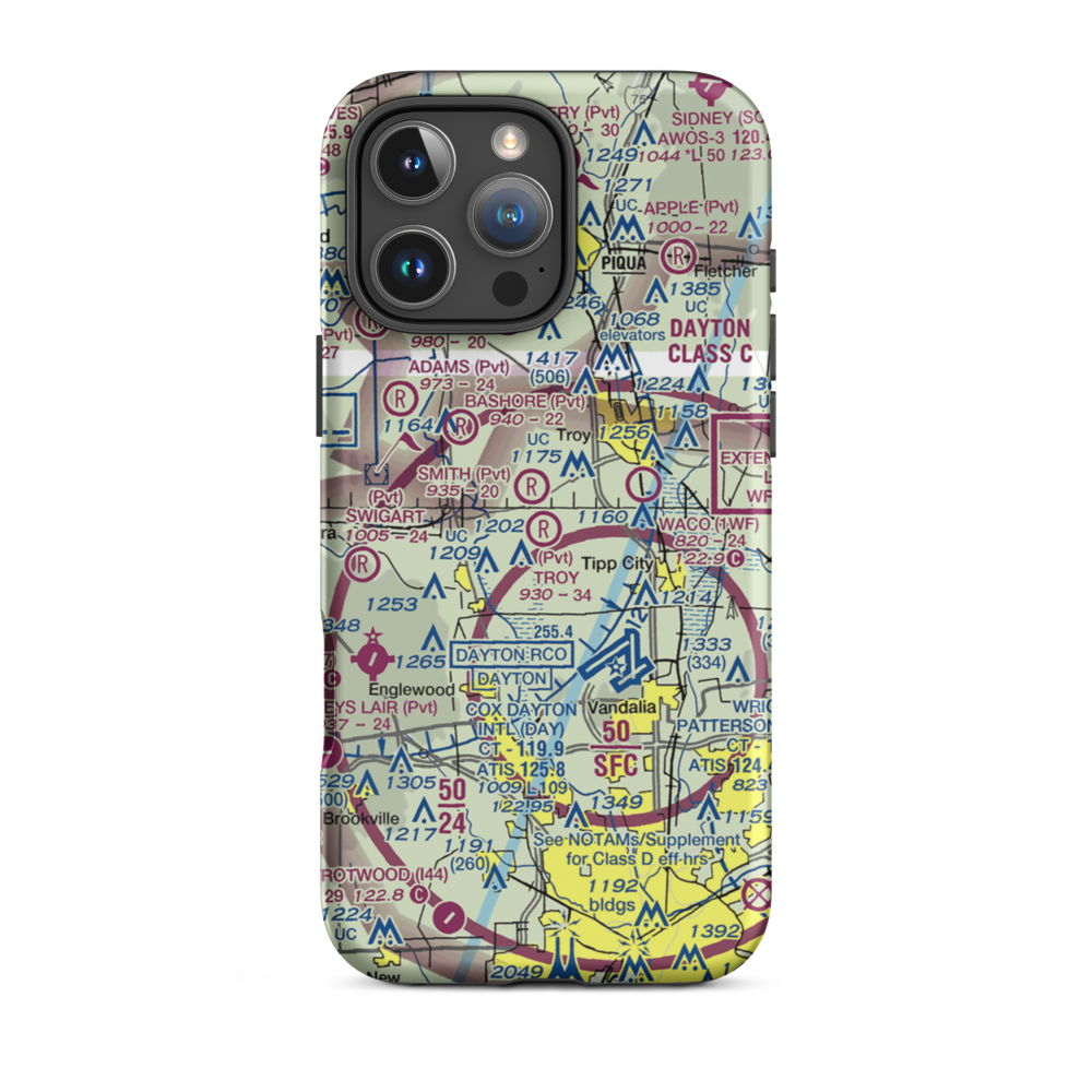 Troy Skypark Airport (37I) VFR Sectional  Tough iPhone Case iPhone 16 Pro Max model shown