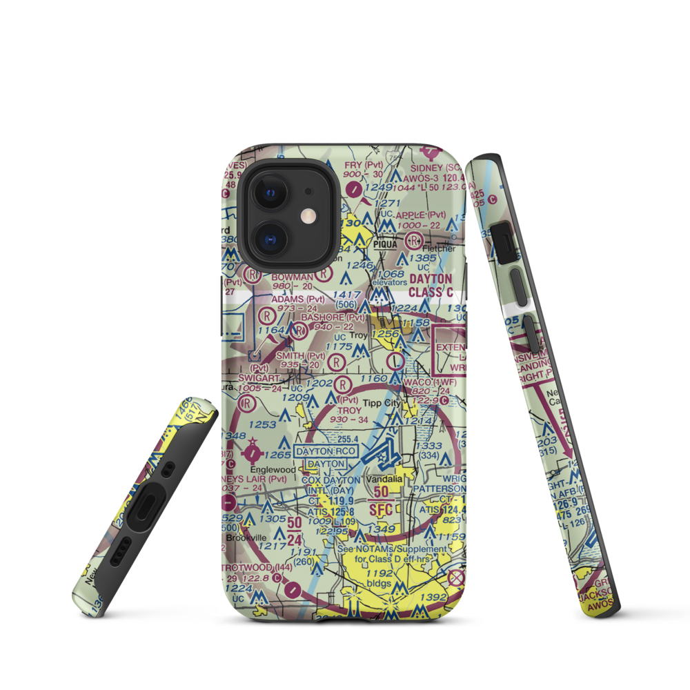 Troy Skypark Airport (37I) VFR Sectional  Tough iPhone Case iPhone 12 mini model shown