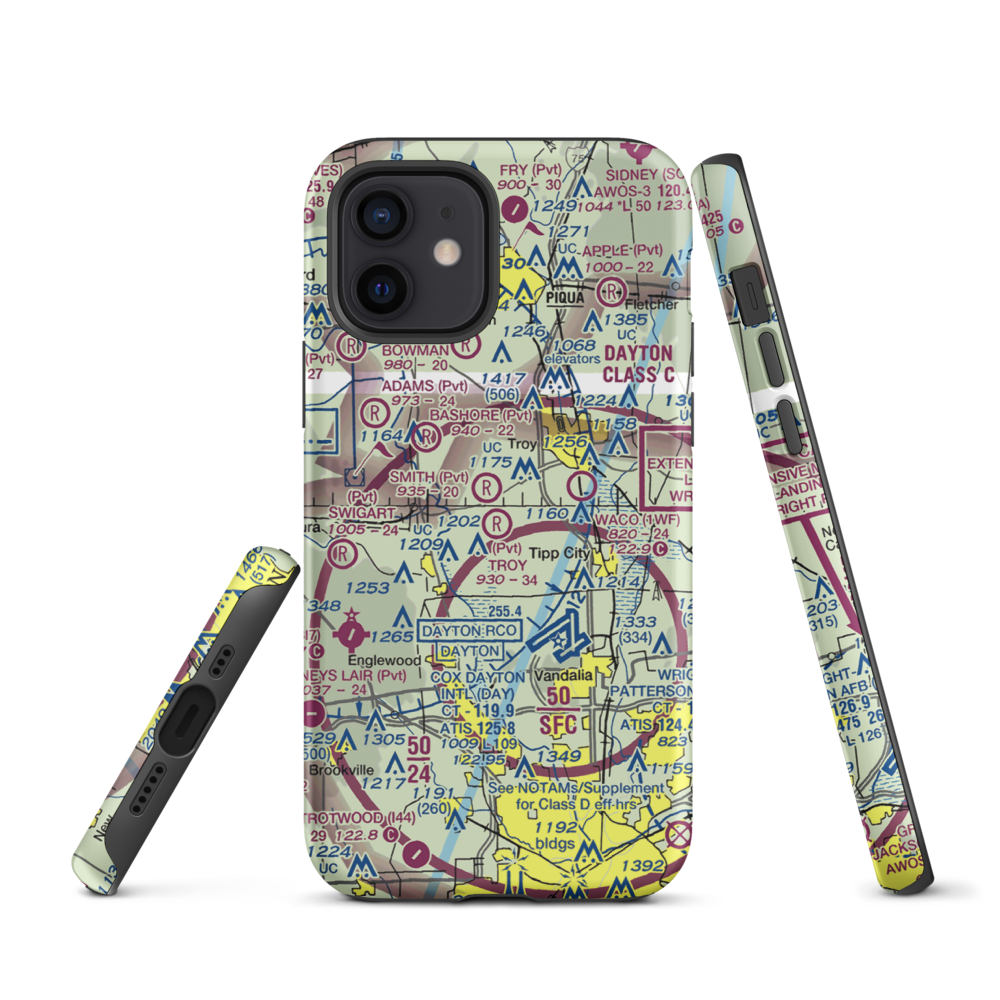 Troy Skypark Airport (37I) VFR Sectional  Tough iPhone Case iPhone 12 model shown