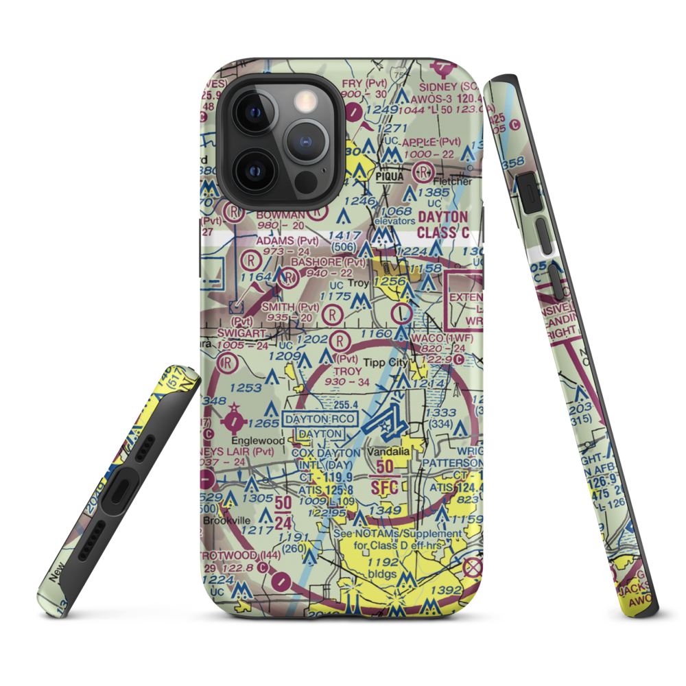 Troy Skypark Airport (37I) VFR Sectional  Tough iPhone Case iPhone 12 Pro Max model shown