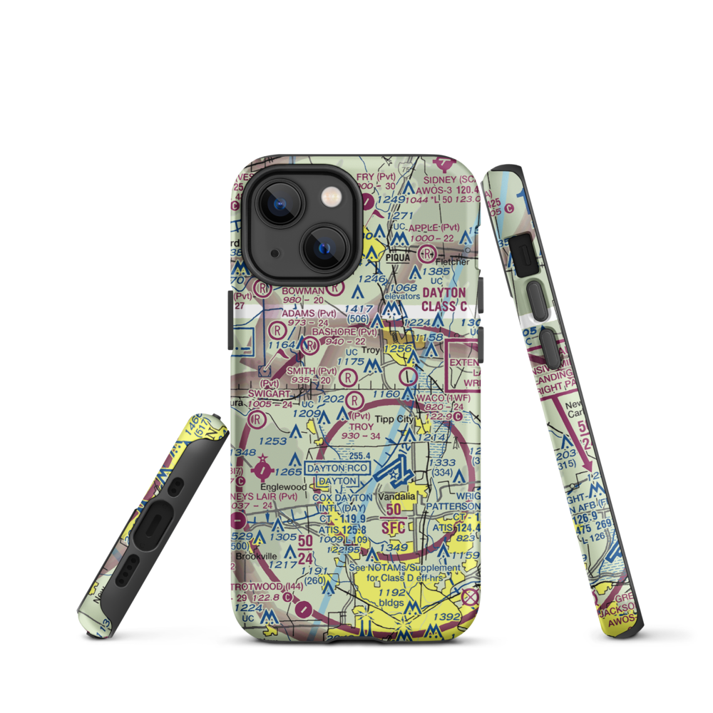 Troy Skypark Airport (37I) VFR Sectional  Tough iPhone Case iPhone 13 mini model shown