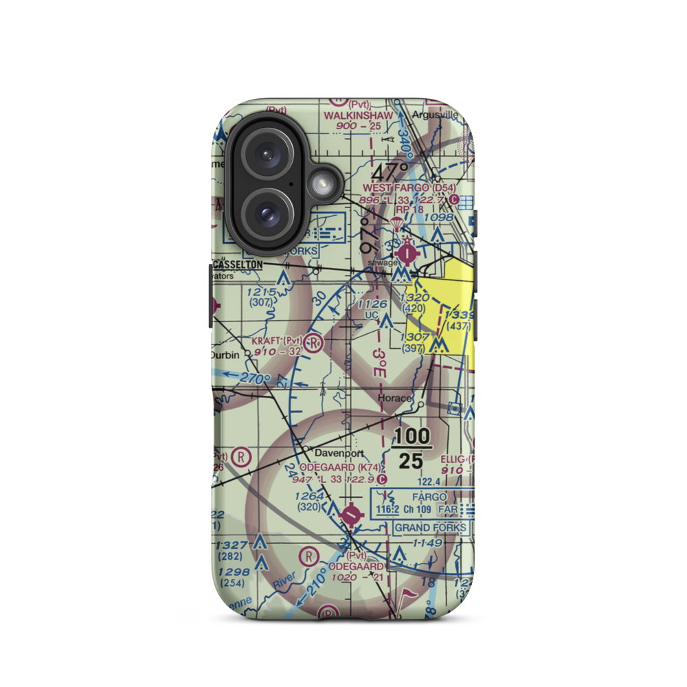 True North Airpark (ND52) VFR Sectional  Tough iPhone Case iPhone 16 model shown