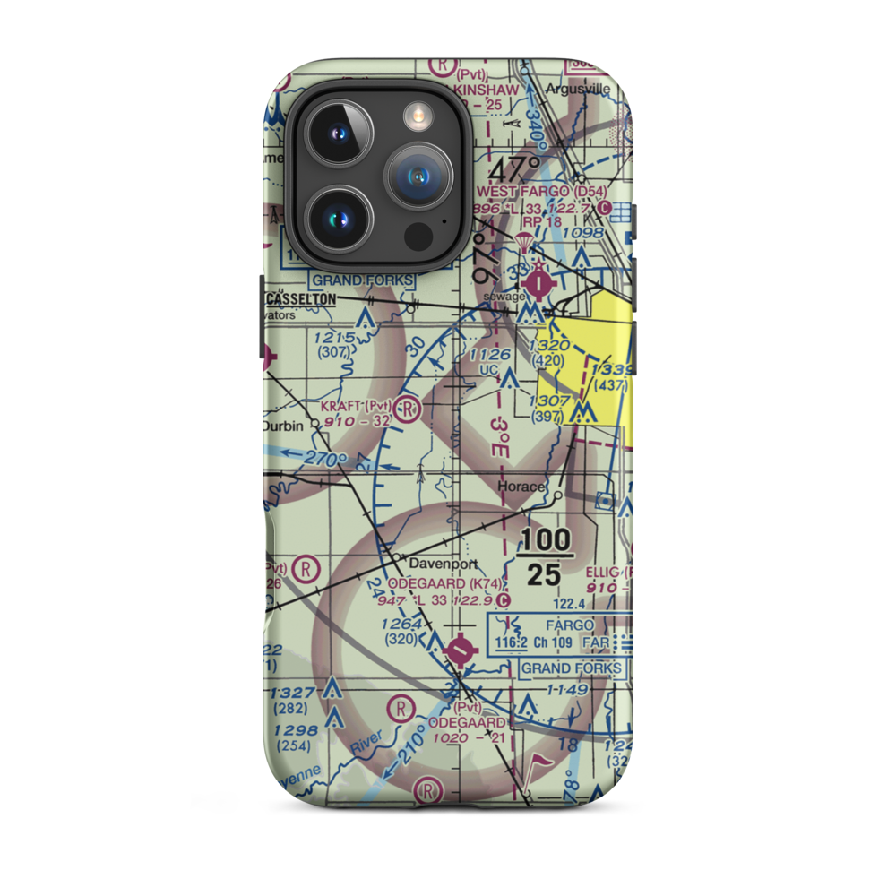 True North Airpark (ND52) VFR Sectional  Tough iPhone Case iPhone 16 Pro Max model shown