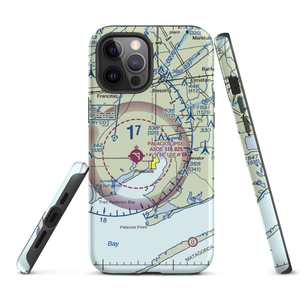 Trull Airport (XS35) VFR Sectional  Tough iPhone Case iPhone 12 Pro Max model shown
