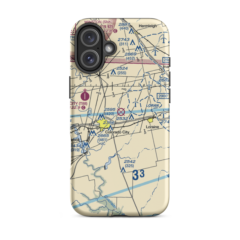 Trulock Ranch Field (7TE8) VFR Sectional  Tough iPhone Case iPhone 16 Plus model shown