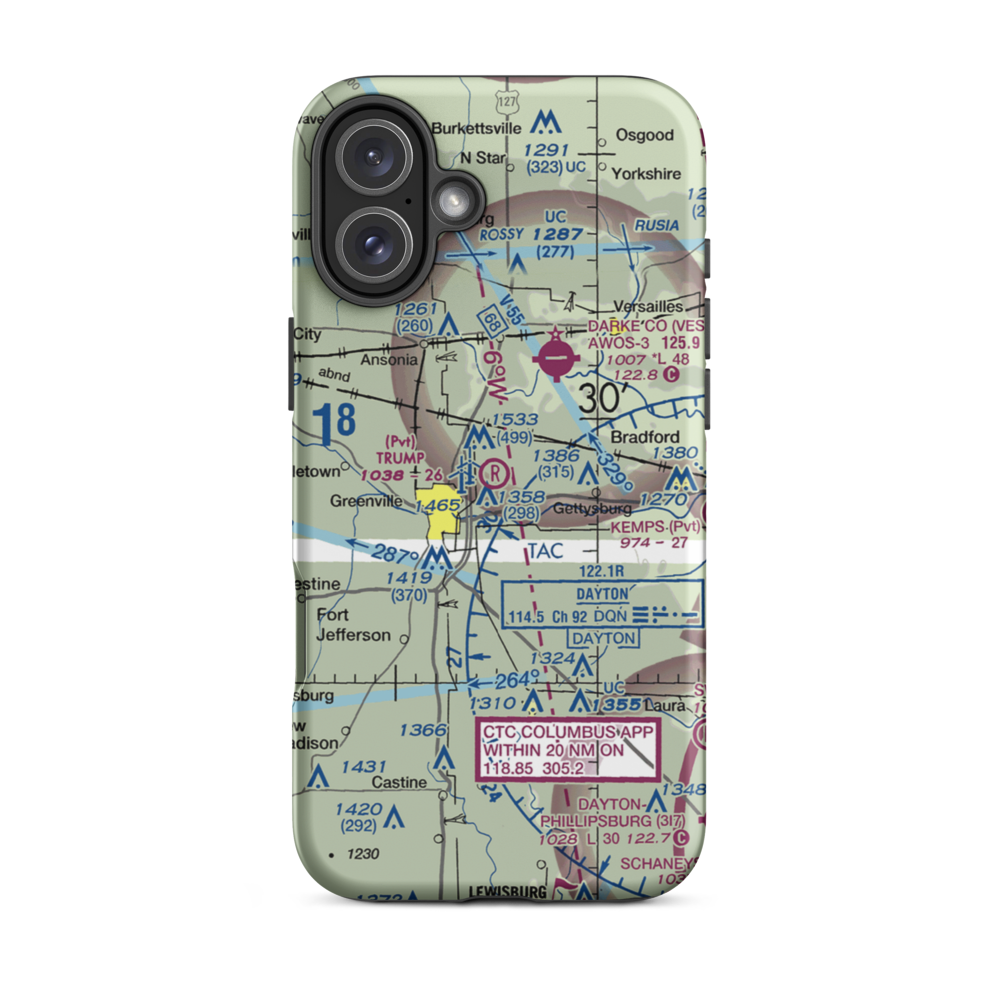 Trump Airport (16OI) VFR Sectional  Tough iPhone Case iPhone 16 Plus model shown