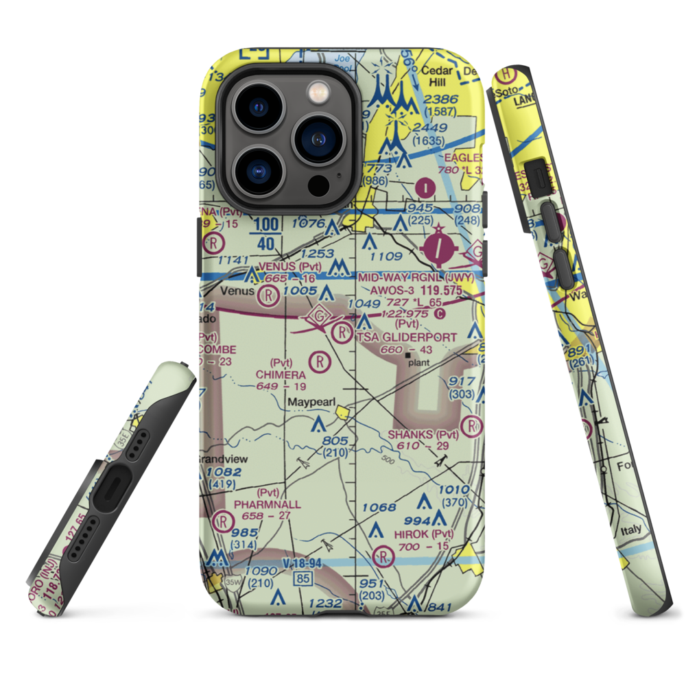 Tsa Gliderport (TA11) VFR Sectional  Tough iPhone Case iPhone 14 Pro Max model shown