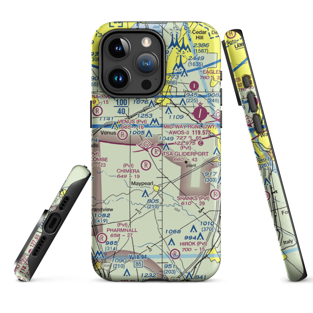 Tsa Gliderport (TA11) VFR Sectional  Tough iPhone Case iPhone 15 Pro Max model shown