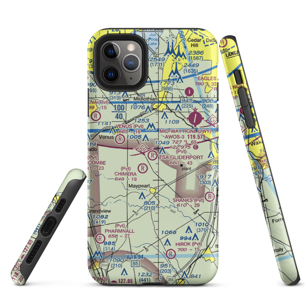 Tsa Gliderport (TA11) VFR Sectional  Tough iPhone Case iPhone 11 Pro Max model shown