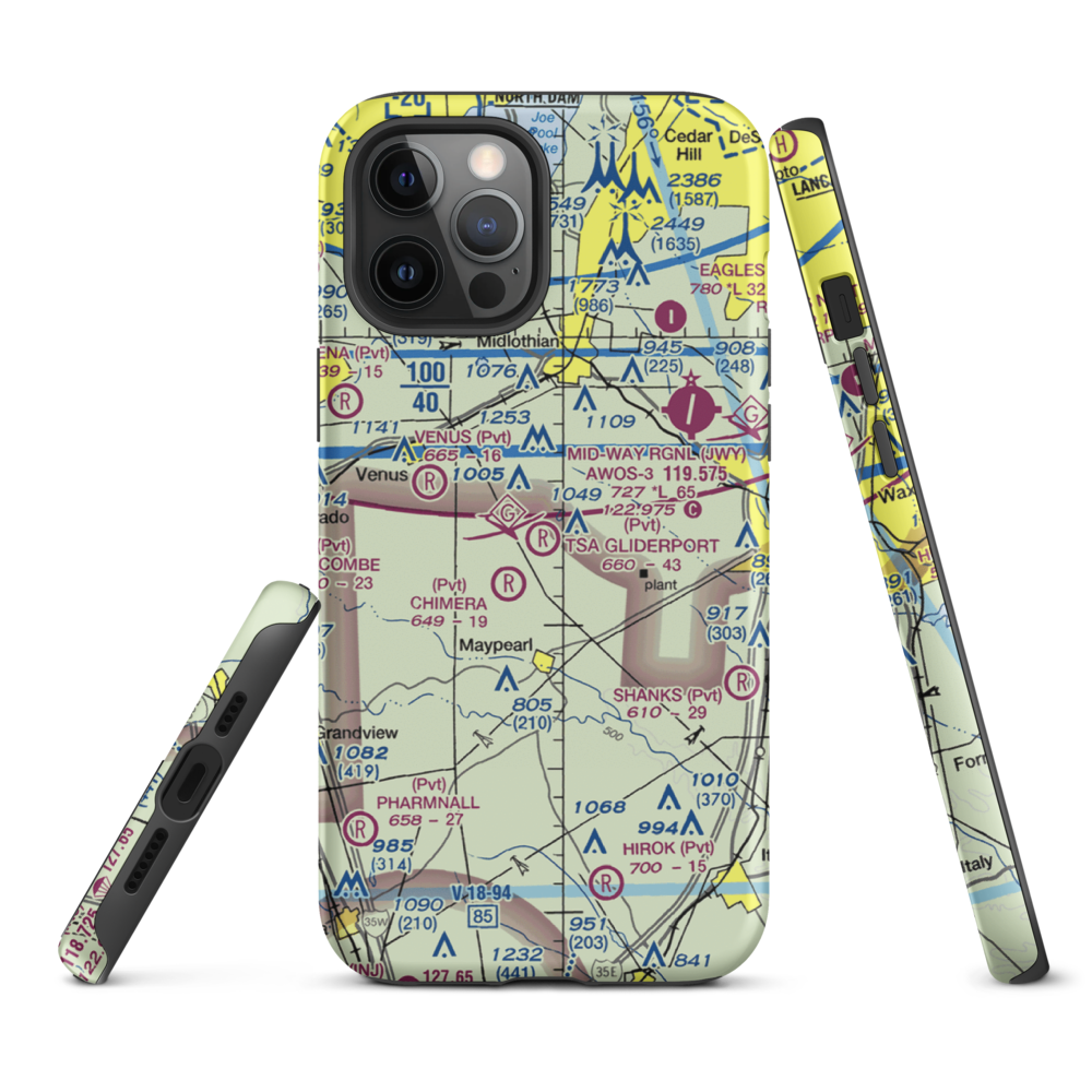 Tsa Gliderport (TA11) VFR Sectional  Tough iPhone Case iPhone 12 Pro Max model shown