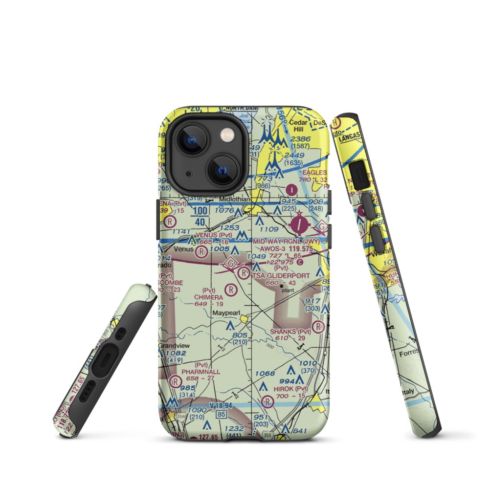 Tsa Gliderport (TA11) VFR Sectional  Tough iPhone Case iPhone 13 mini model shown